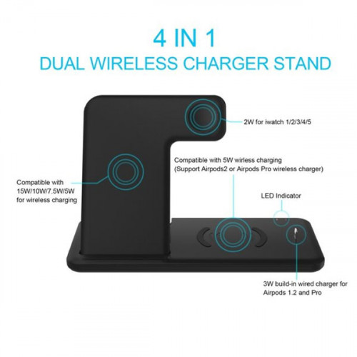 4 in 1 Wireless Charger Pad For All Smart Phones , iPhone , Apple Watch , Airpods