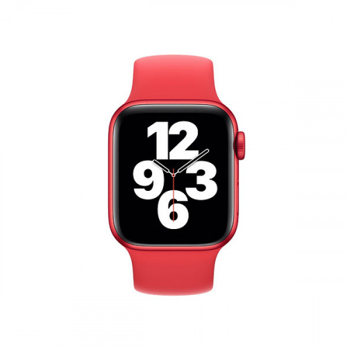 Soft Silicon Solo Loop Band for Apple Watch 44 MM/ 42 MM - Red
