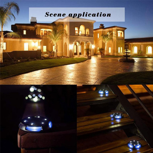 Waterproof Solar Powered Garden LED Disk Lights ( Pack Of 4 )