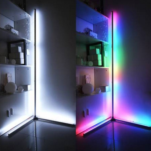 Modern RGB LED Floor Corner Lamp with Application , Alexa Control and Remote - White
