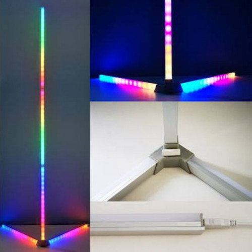 Modern RGB LED Floor Corner Lamp with Application , Alexa Control and Remote - White