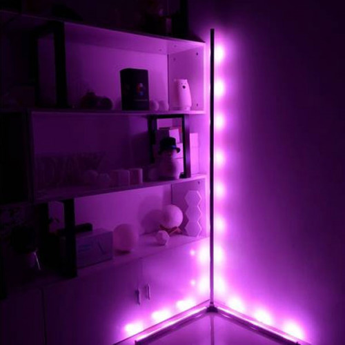 Modern RGB LED Floor Corner Lamp with Application , Alexa Control and Remote - White