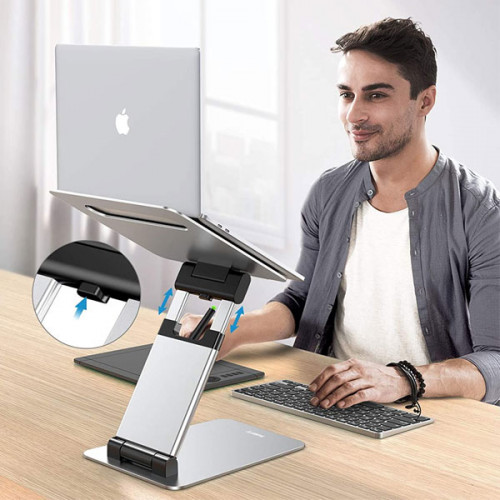 Aluminum Foldable Portable Adjustable Laptop Stand Height from 2.1" to 13.8" , Compatible with MacBook, All Laptops Tablets 11-17" 