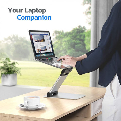 Aluminum Foldable Portable Adjustable Laptop Stand Height from 2.1" to 13.8" , Compatible with MacBook, All Laptops Tablets 11-17" 