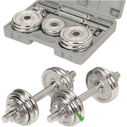 Adjustable Stainless Steel Weights Dumbell - 10 KG