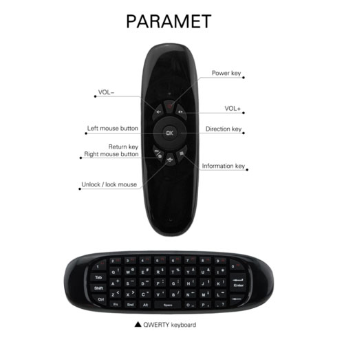 Mini Rechargeable Air Mouse with Keyboard