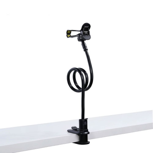 ROCK 360 Rotation Flexible Long Arm Lazy Mobile Phone Stand - Black