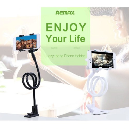 ROCK 360 Rotation Flexible Long Arm Lazy Mobile Phone Stand - Black