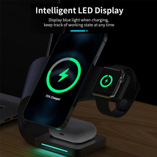 4 in 1 Magnetic Wireless Charger for iPhone Apple Watch Airpods 15W Fast Charging