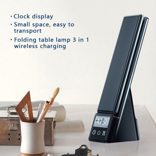 6 in 1 Table Lamps Wireless charger with LED Alarm Clock