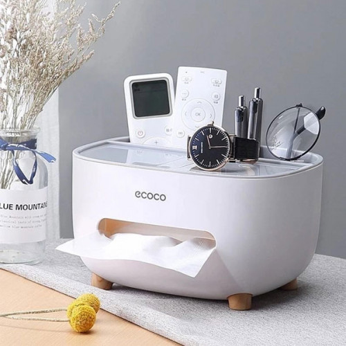 Tissue Box Holder with Storage 