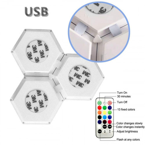 Touch Sensitive Hexagonal Creative Light for Home Decorand Gifts ( 6 Pcs ) Touch Sensitive Hexagonal Creative Light for Home Decorand Gifts ( 6 Pcs )