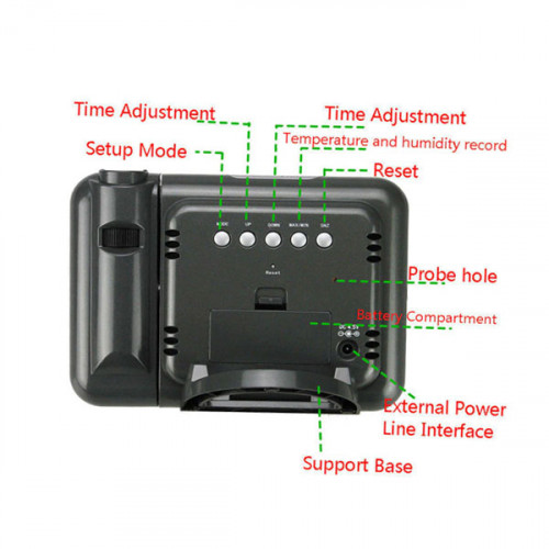 Multi-function Desktop Clock Digital Alarm Clock with Projector Color Screen