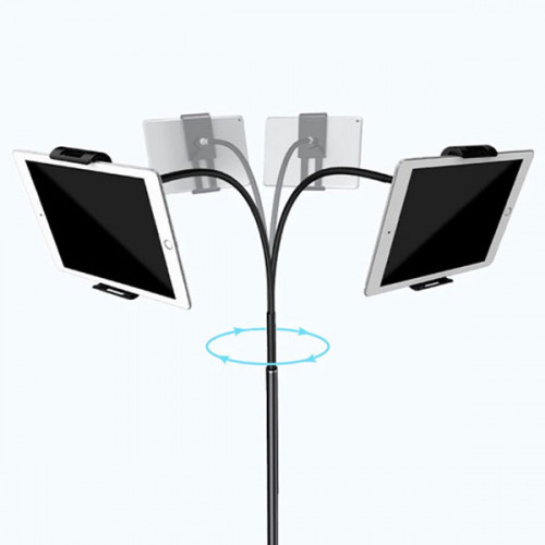 Portable Lazy Floor Stand For All iPads and Mobiles UpTo 13 inch - White