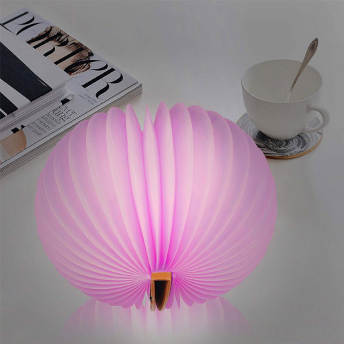 RGB Portable USB Wooden Folding Book Lamp with Remote