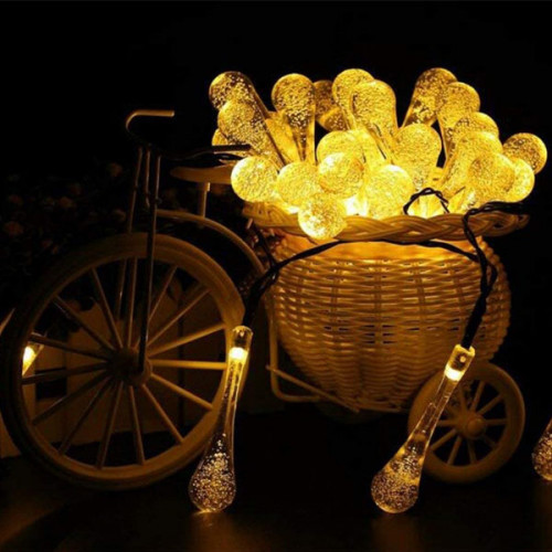  Solar String Lights Waterdrop Fairy Lights 20 LED