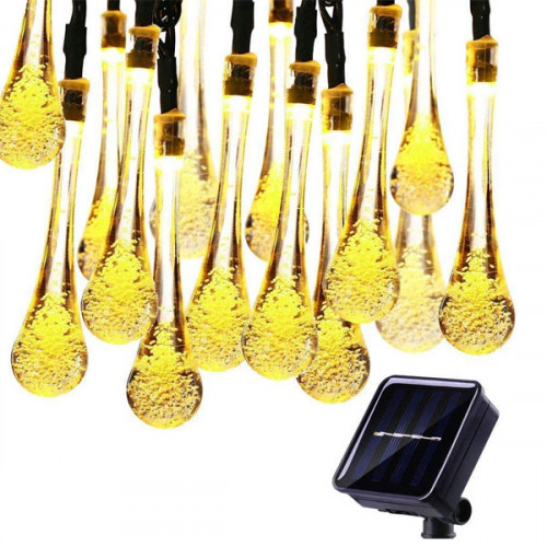  Solar String Lights Waterdrop Fairy Lig...