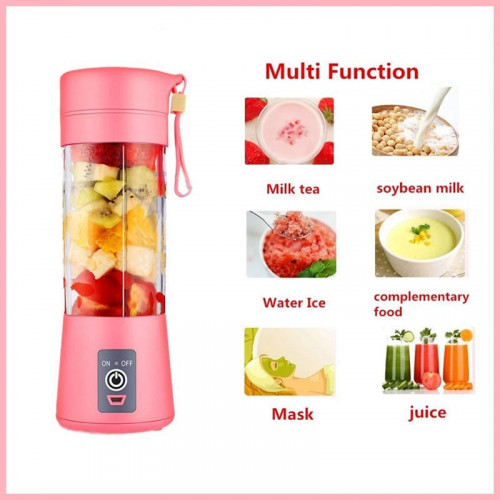    Portable Rechargeable Blender Personal Smoothies and Shakes Bottle 400 ML - Blue
