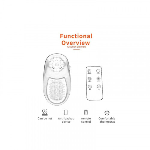 Mini Wall mounted space heater 1000 Watt with Remote