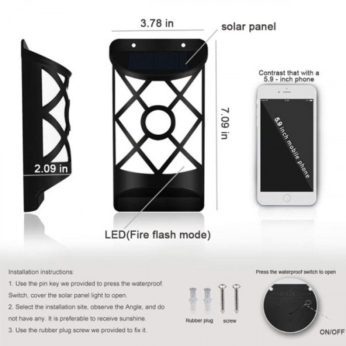 Solar Induction Flame Wall Lamp