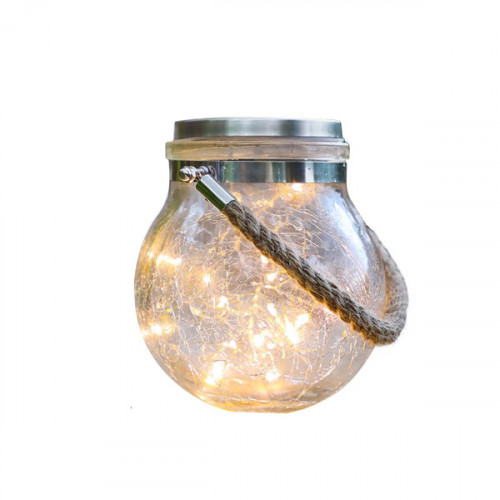   Solar Ball Glass Jar Light Outdoor Gar...