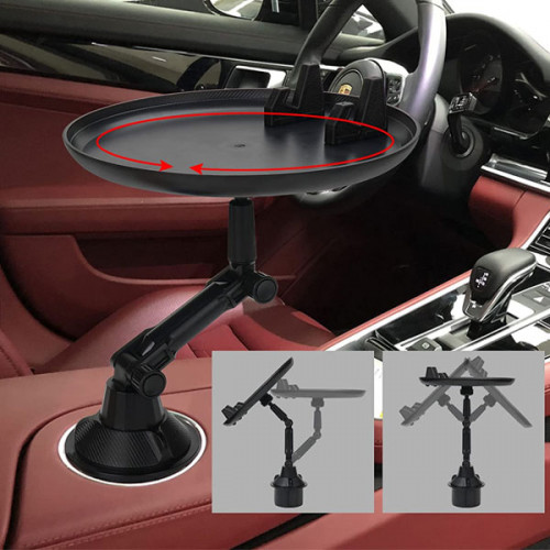 Multifunctional 360° Swivel Adjustable Car Cup Holder Tray 