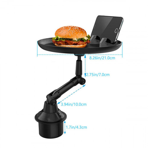 Multifunctional 360° Swivel Adjustable Car Cup Holder Tray 