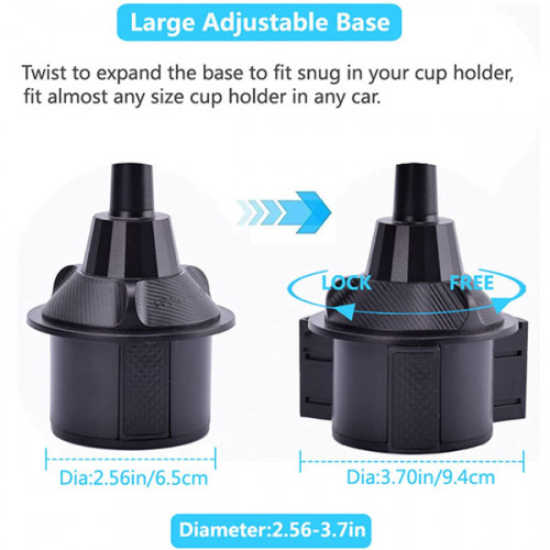 Multifunctional 360° Swivel Adjustable Car Cup Holder Tray 