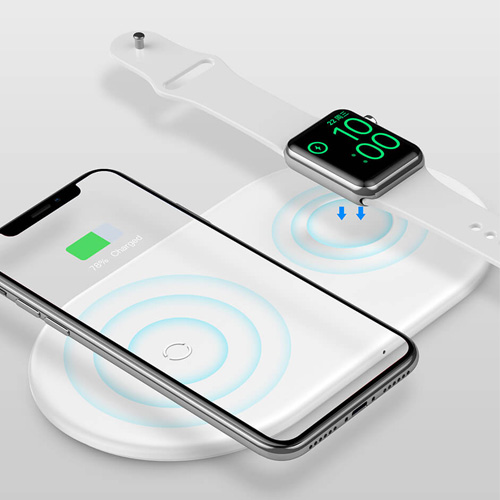 Baseus 2 in 1 wireless charger for iPhone XS Max and Apple Watch - White
