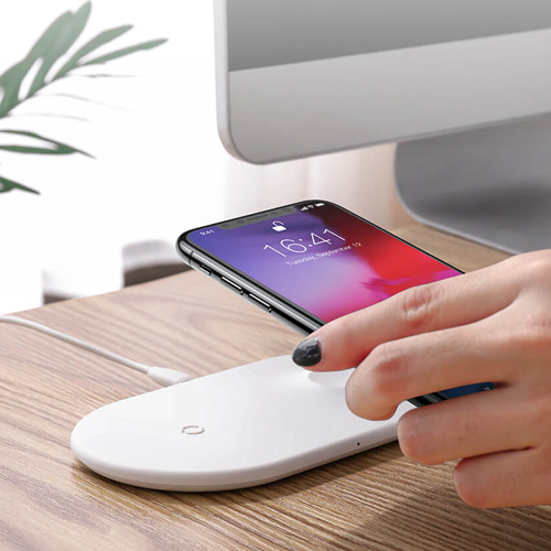 Baseus 2 in 1 wireless charger for iPhone XS Max and Apple Watch - White