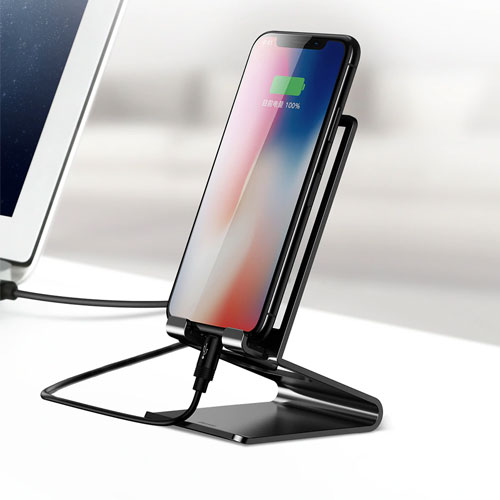 Baseus Stylish Glass + Aluminum Alloy Stand For All Smart Phones - Silver