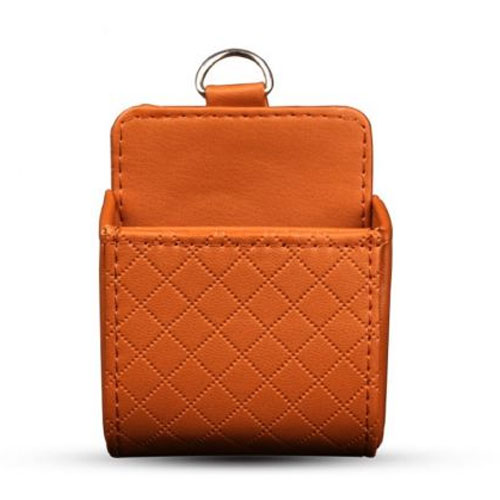 Car Auto Outlet Vent Trash Box PU Leather Mobile Phone Holder 