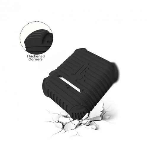 COTEetCI Silicon Case with Strap For Apple Airpods - Black