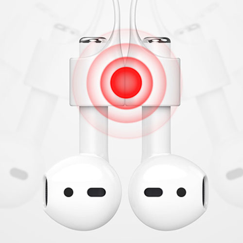 COTEetCI Silicon Case with Strap For Apple Airpods - Black