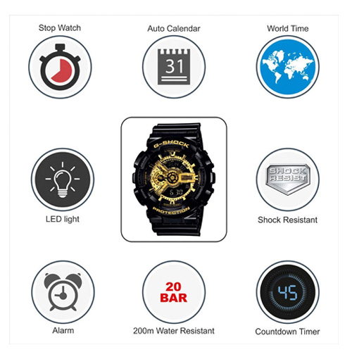 Casio G-Shock Analog-Digital Multi-Color Dial Men's Watch-GA-110GB-1ADR (G339)