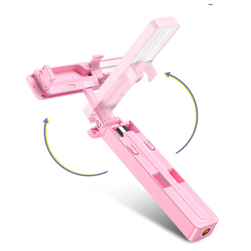 USAMS M2 Mini Selfie Stick with Build-in 3 Modes LED Selfie Light - Black