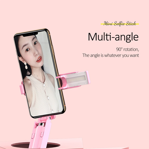 USAMS M2 Mini Selfie Stick with Build-in 3 Modes LED Selfie Light - Black