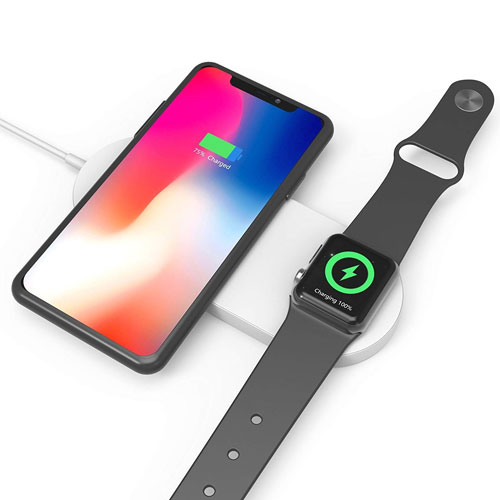 2 in 1 Qi Wireless Charging Pad, Fast Ch...