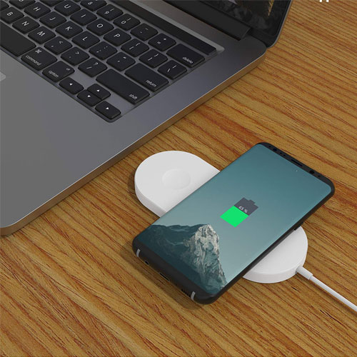 2 in 1 Qi Wireless Charging Pad, Fast Charger Compatible with Apple Watch and iPhone 11 Pro Max