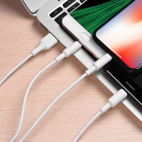 Hoco X25 USB to Lightning , Micro-USB  and Type-C Cable - Black