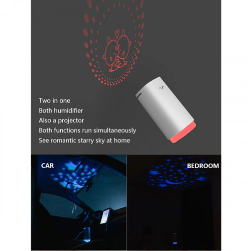 USB Air humidifier with projector LED light