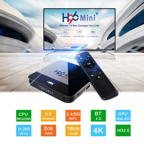 H96 Mini 4K HD Android 9.0 TV 2 GB RAM a...