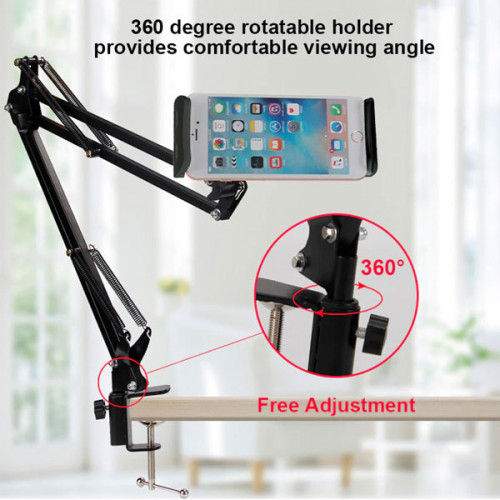 Universal 360 Rotating Flexible Long Arm lazy Stand Bracket For 6-11 inch ipads , Tablets & Mobile Phones