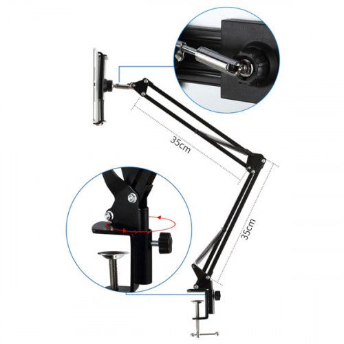 Universal 360 Rotating Flexible Long Arm lazy Stand Bracket For 6-11 inch ipads , Tablets & Mobile Phones