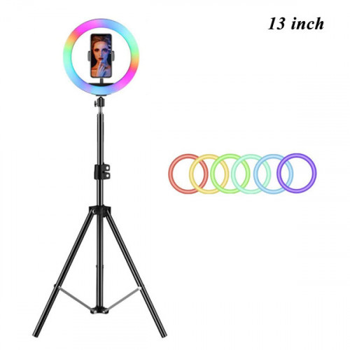 RGB Selfie Ring Light with Tripod - 13 i...