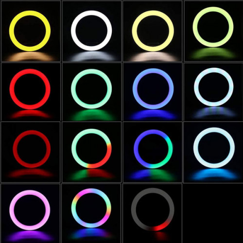 RGB Selfie Ring Light with Tripod - 10 inch