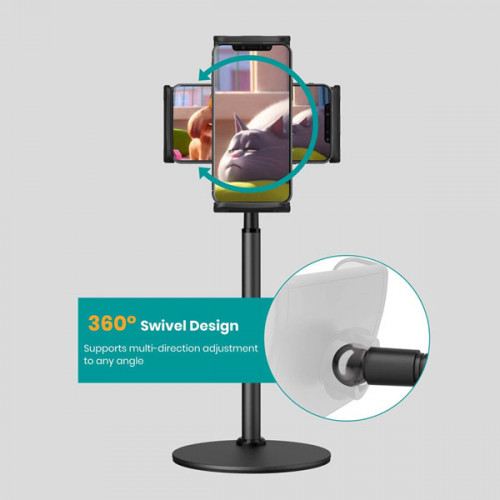HOCO Universal Table Stand For All Smart Phones , IPads And Tablets UpTo 11" - Black