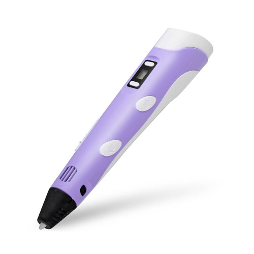 3D Drawing Pen for 3D Drawing with LCD Display - Purple - with Free 5 Colors Filaments