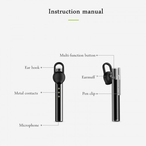 QCY J09 Ear Hook Wireless Headphone - Black QCY J09 Ear Hook Wireless Headphone - Black