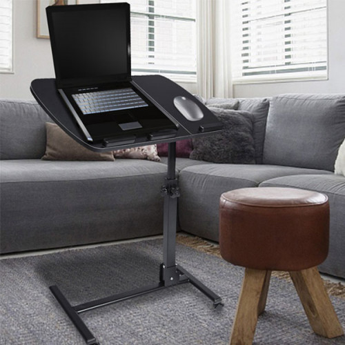 Folding Aluminum Adjustable Laptop Desk For Beside Sofa and Bed - Black